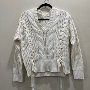 Ultra Flirt Cream V-Neck Sweater